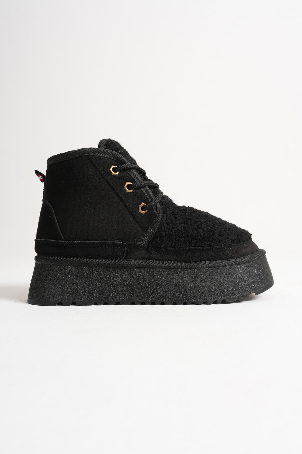 Loana Premium Women's Furry Black Winter Thick-Soled Boots