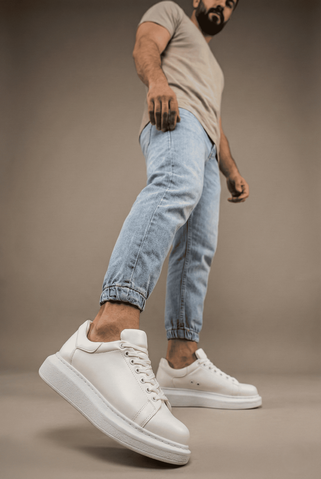 London Edition Premium Bağcıklı Erkek Sneaker Beyaz