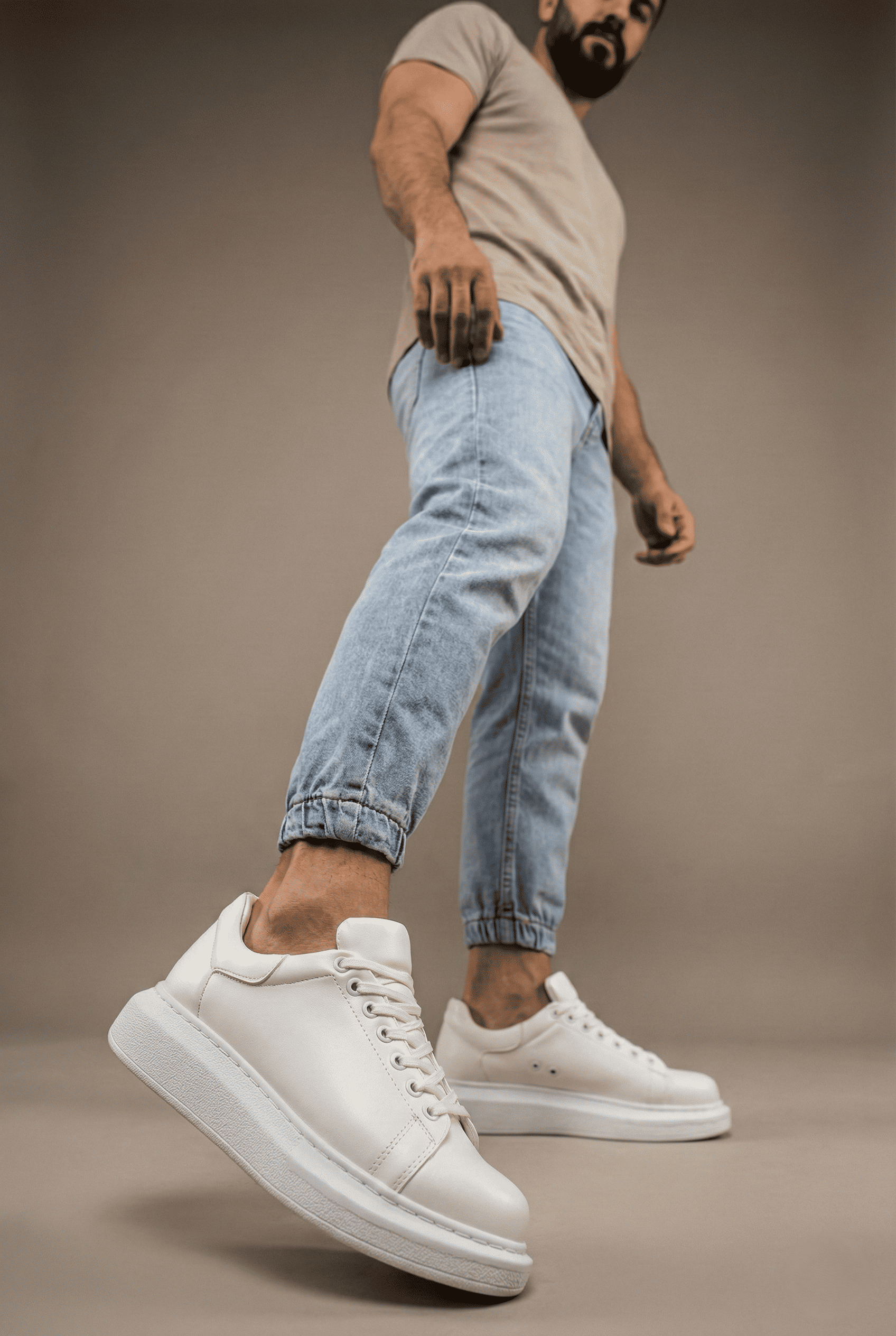 London Edition Premium Bağcıklı Erkek Sneaker Beyaz