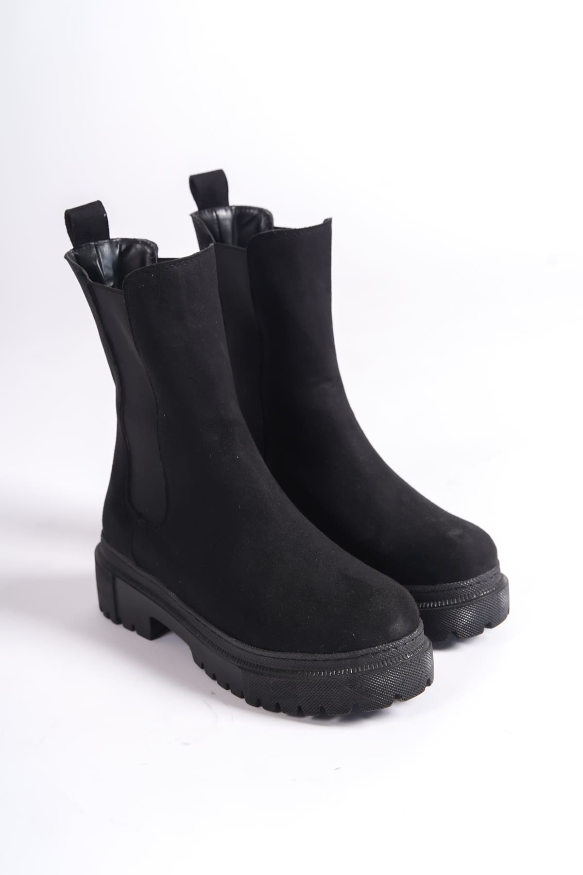 LORAX Laceless Elastic Women's Boots - Black Suede