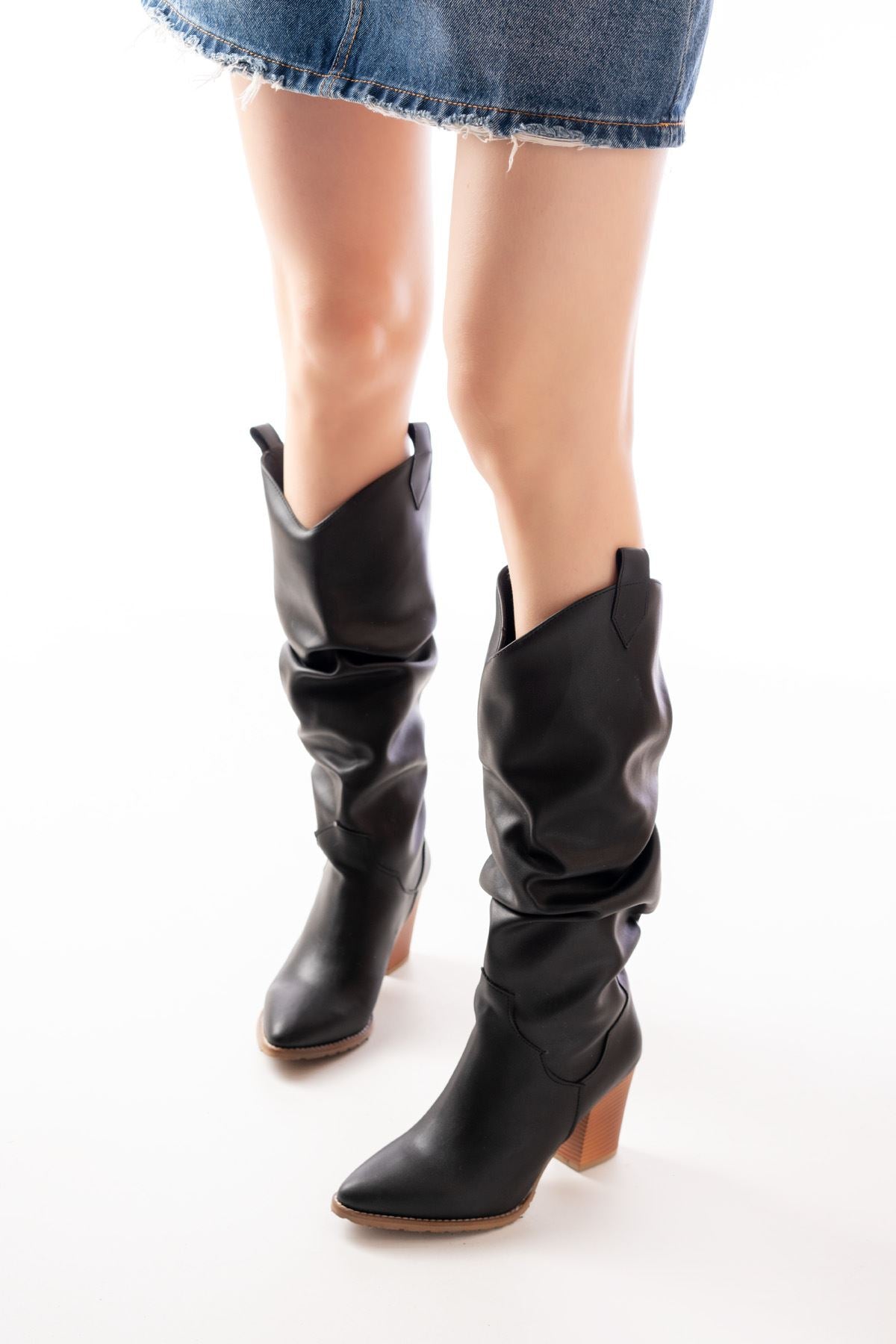 ZRİN-1884 Premium Siyah Günlük Kadın Çizme