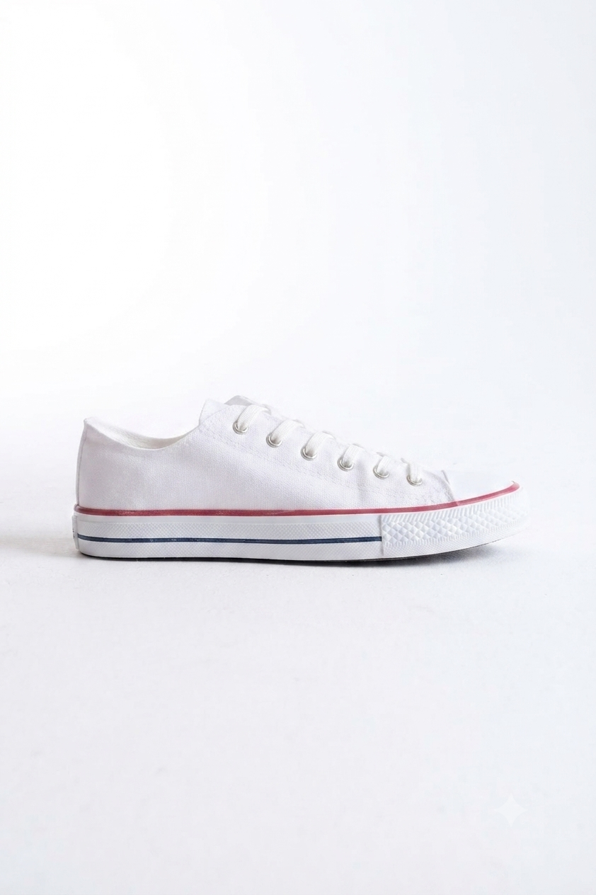 Lukes Lace-Up Linen Fabric Men's Casual Sneakers White