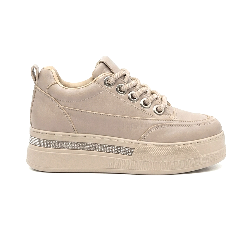 LULU Premium Ortopedik Bej Gizli Topuk Kadın Sneakers