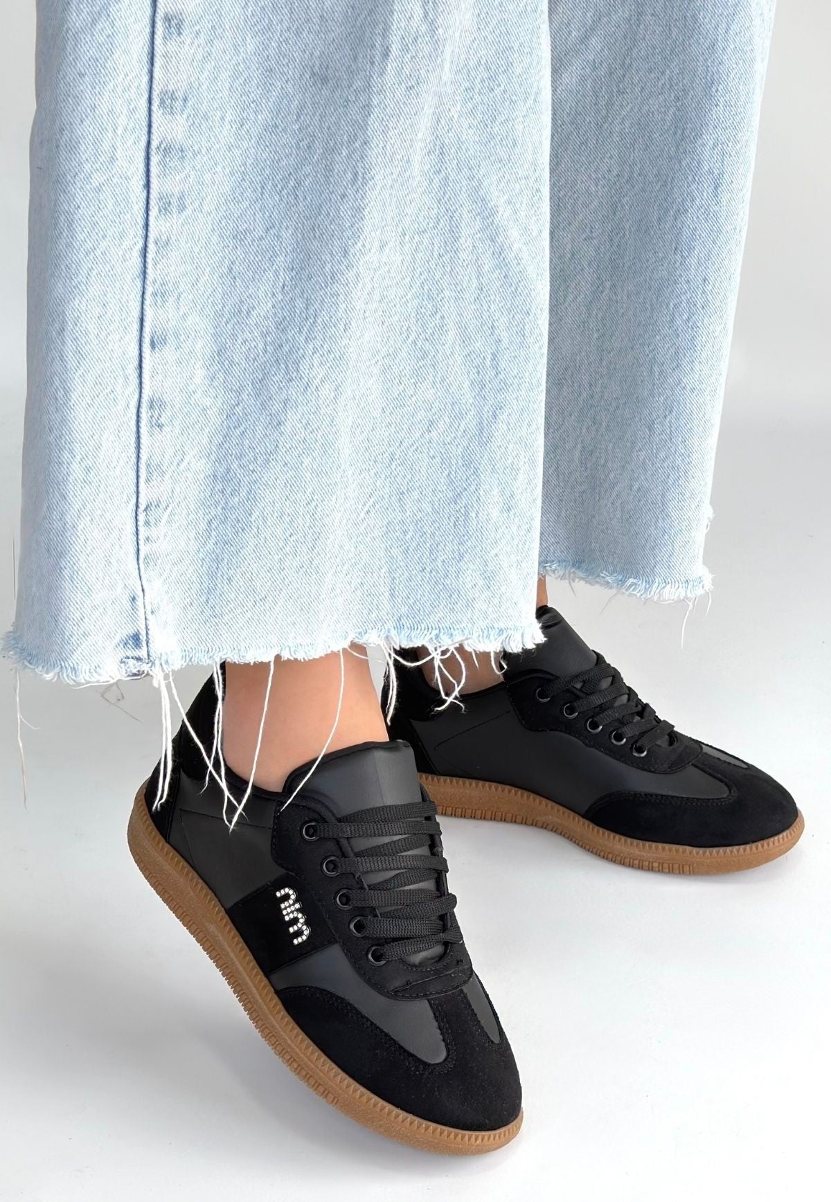 ZRNE-005 Premium Siyah Bağcıklı Casual Kadın Spor Ayakkabı