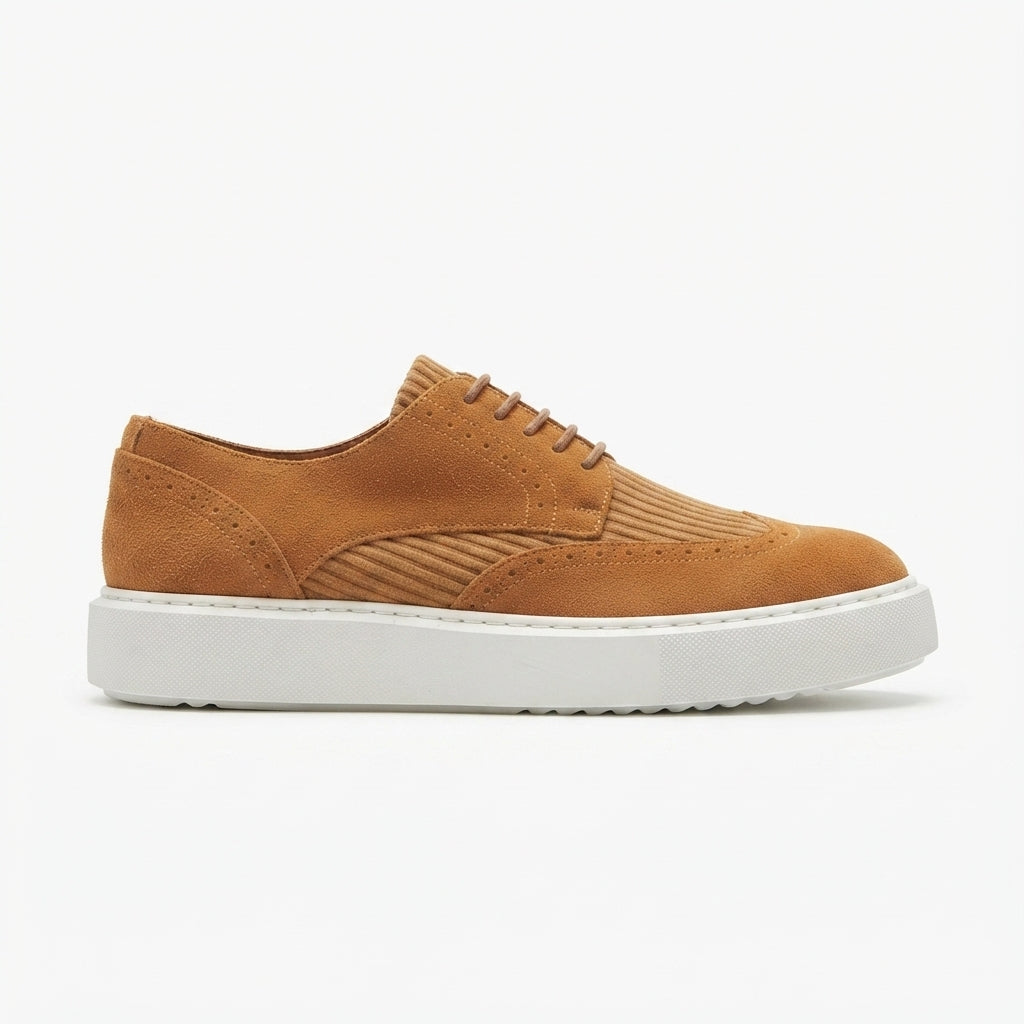 ZRC149 High Quality Thick Sole Lace-up Men's Classic Casual Shoes Suede Tan