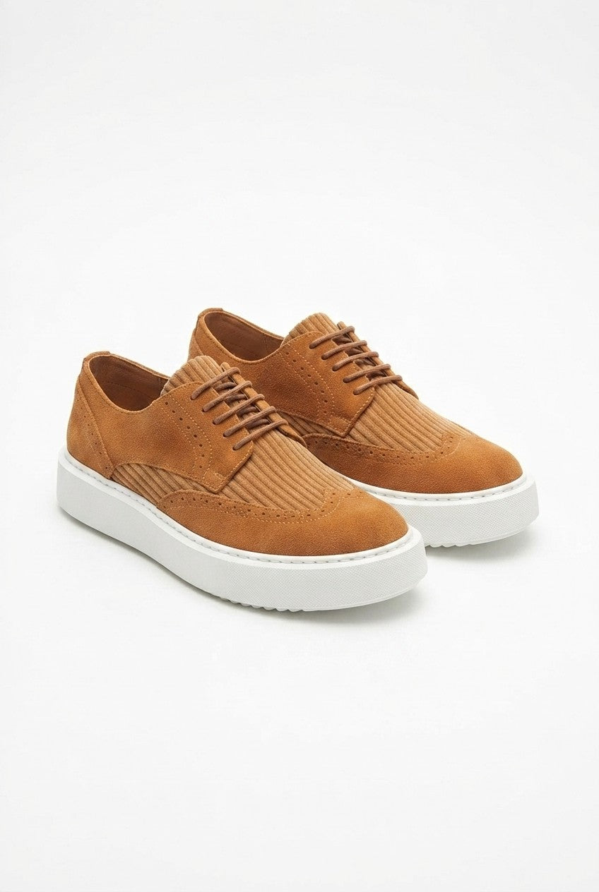 ZRC149 High Quality Thick Sole Lace-up Men's Classic Casual Shoes Suede Tan
