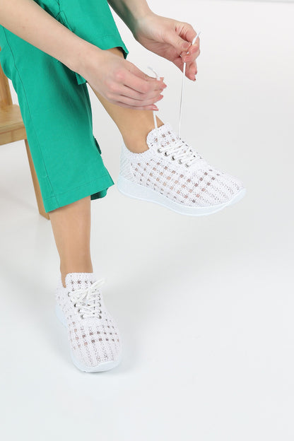 Luzia Elegant Design Model Lace Design Women's Sneakers White