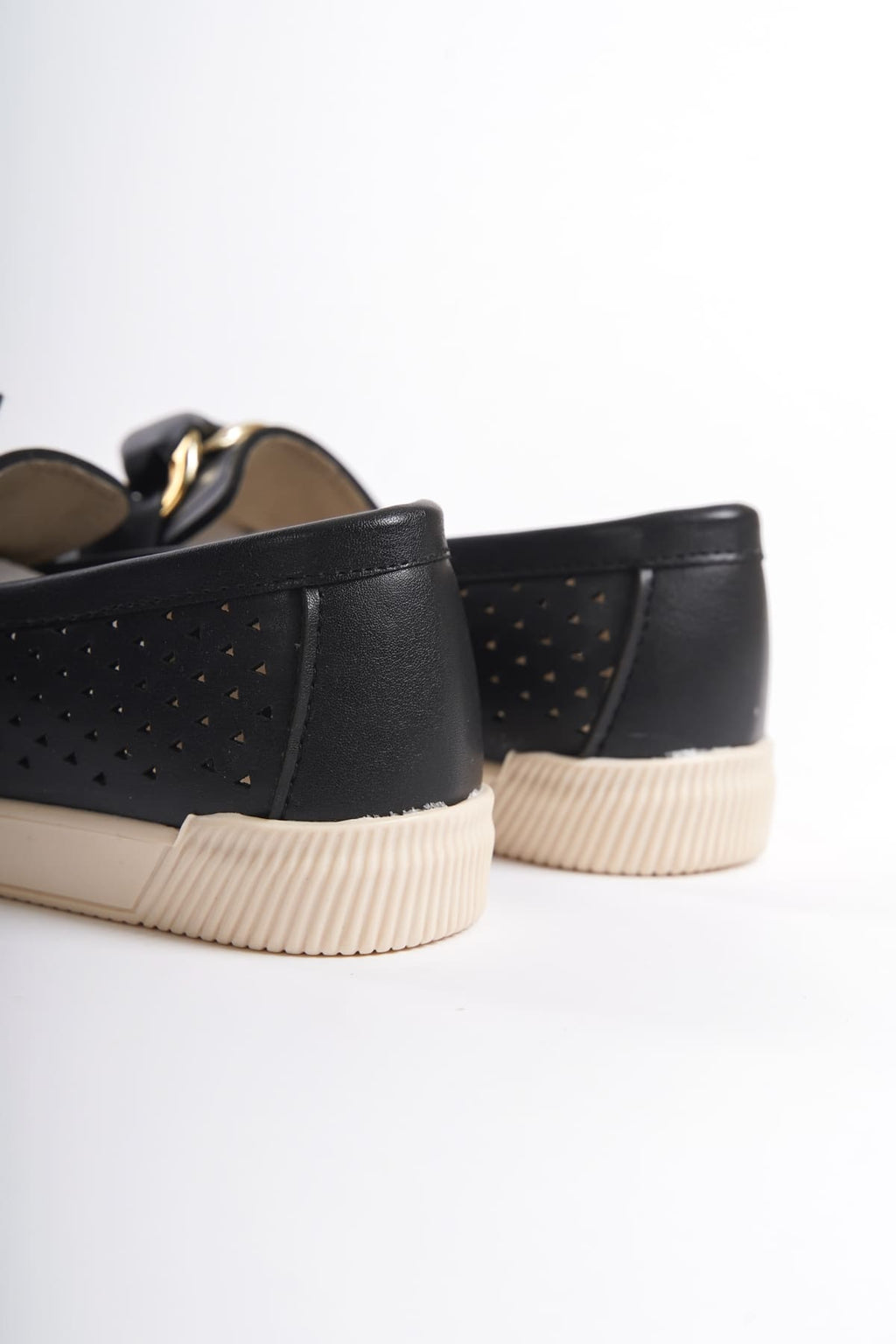 LYDIA Laceless Orthopedic Comfortable Heart Patterned Women's Ballerinas - Black Heart Patterned