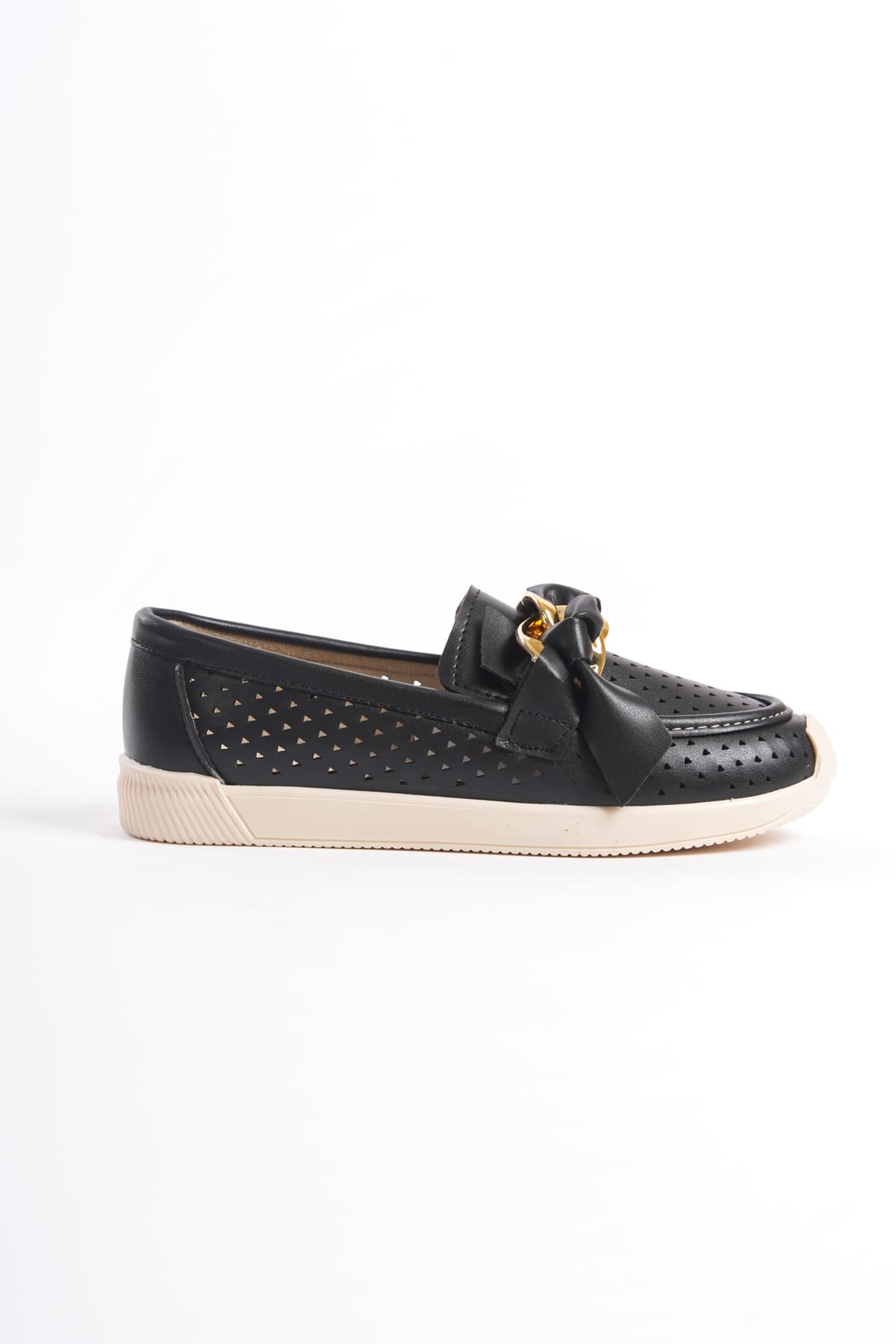 LYDIA Laceless Orthopedic Comfortable Heart Patterned Women's Ballerinas - Black Heart Patterned