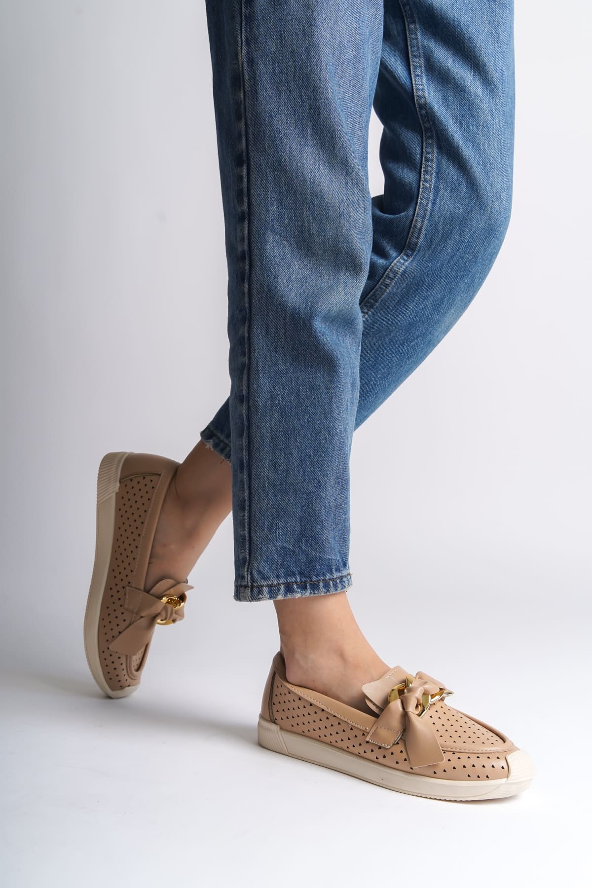 LYDIA Laceless Orthopedic Comfortable Floral Patterned Women's Ballerina - Ten Floral Patterned