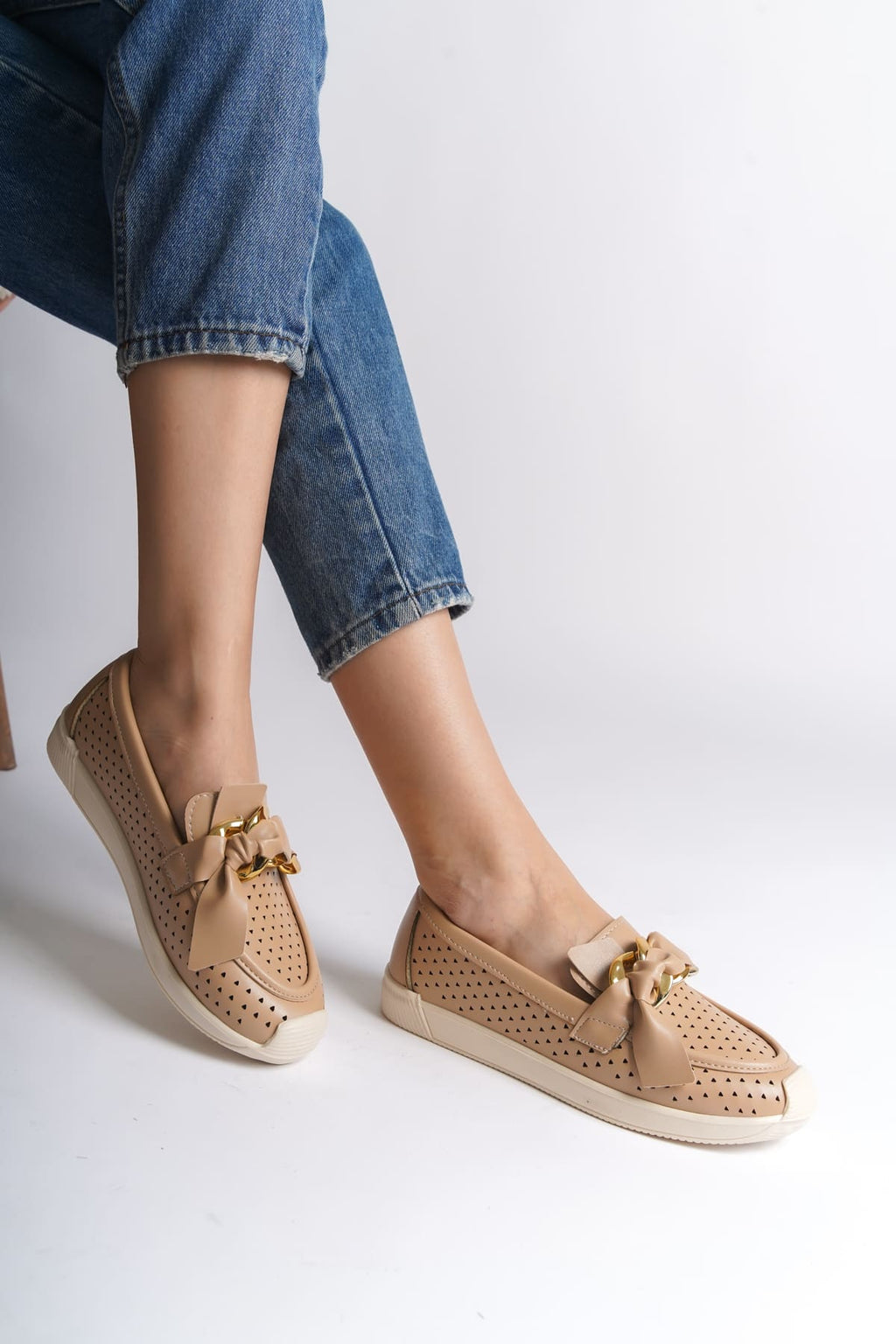 LYDIA Laceless Orthopedic Comfortable Floral Patterned Women's Ballerina - Ten Floral Patterned