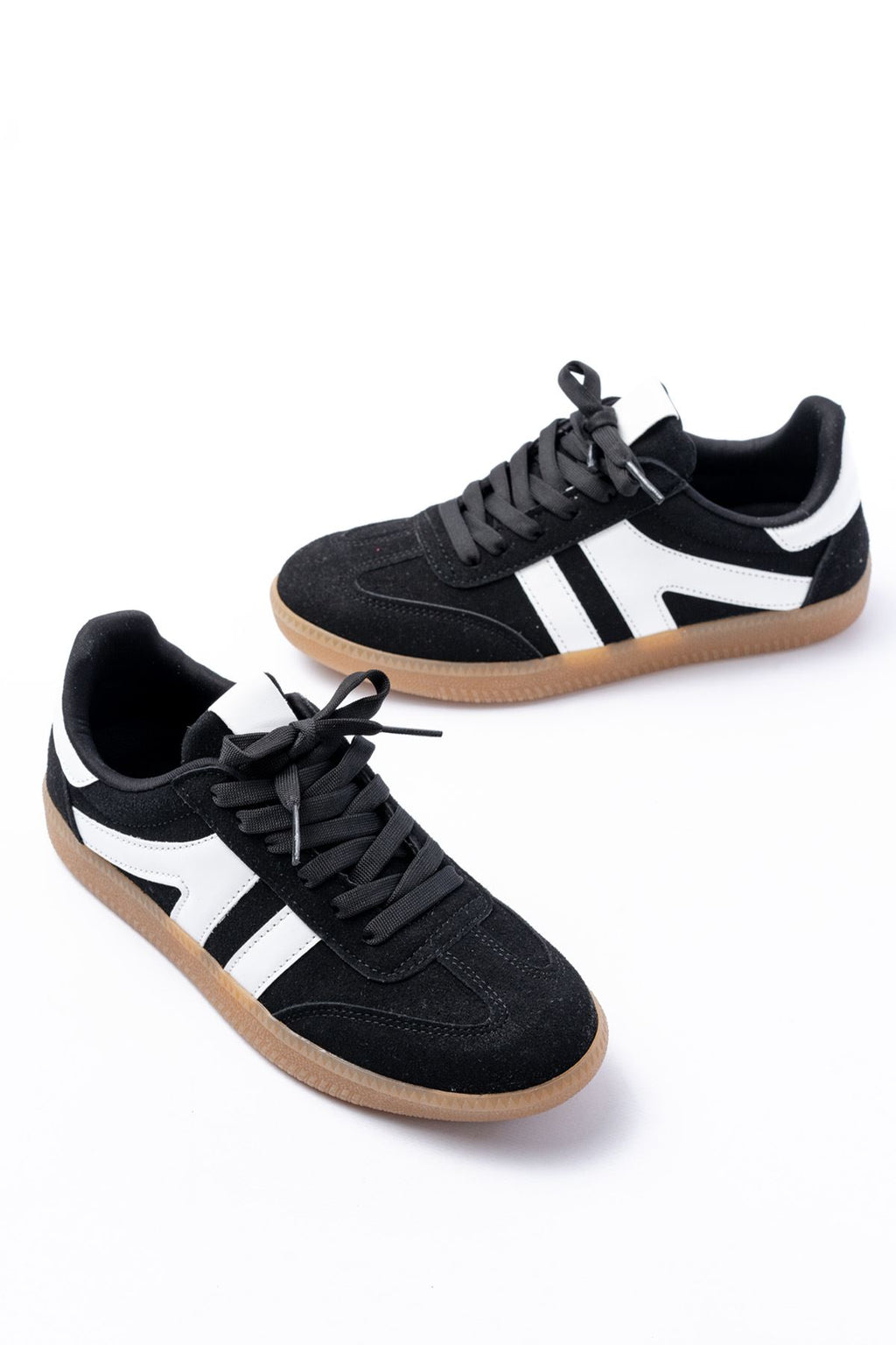 ZRİN-1004 Premium Siyah Süet Bağcıklı Günlük Kadın Sneaker