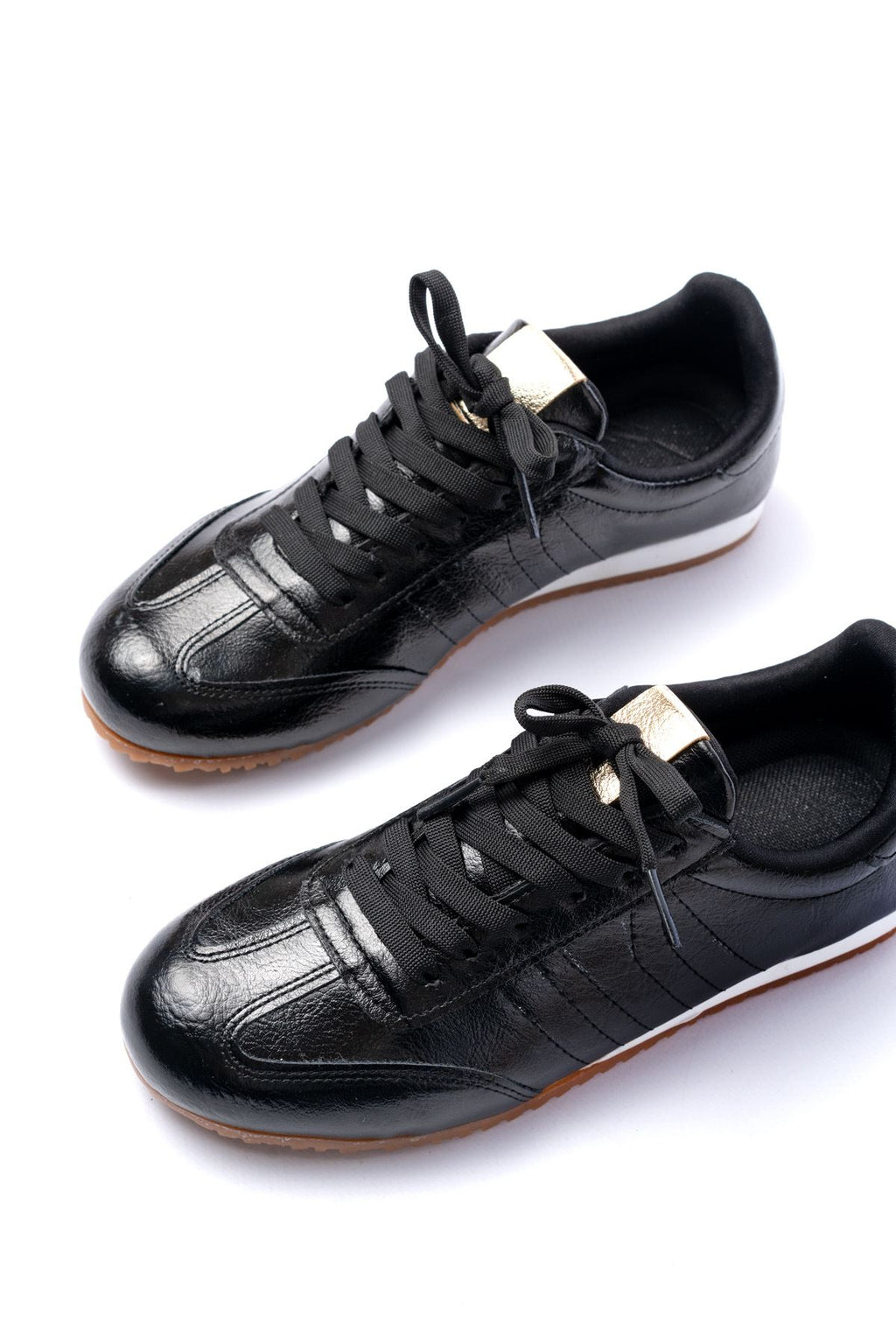 ZRİNM-1009 Premium Siyah Rugan Bağcıklı Kadın Sneaker