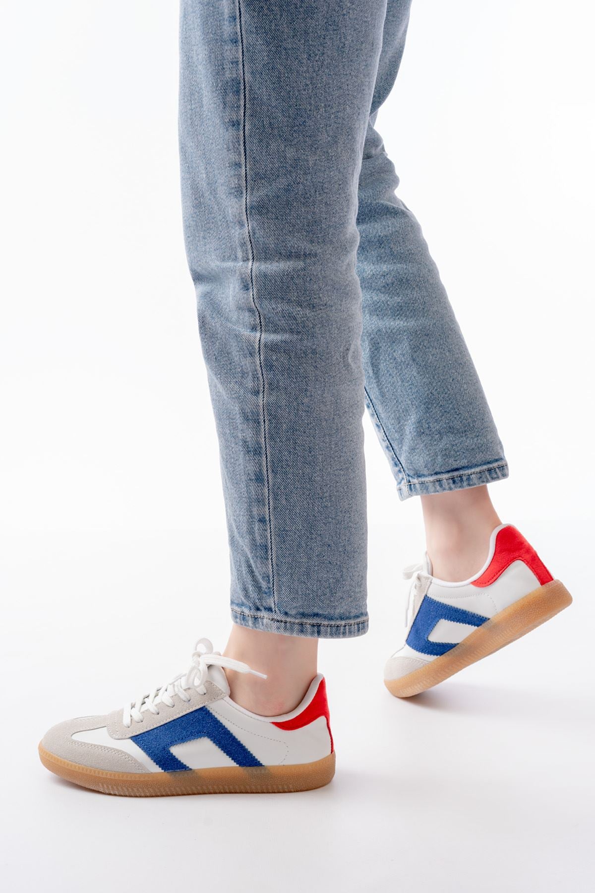 ZRİN-5007 Premium Beyaz Garni Bağcıklı Kadın Sneaker