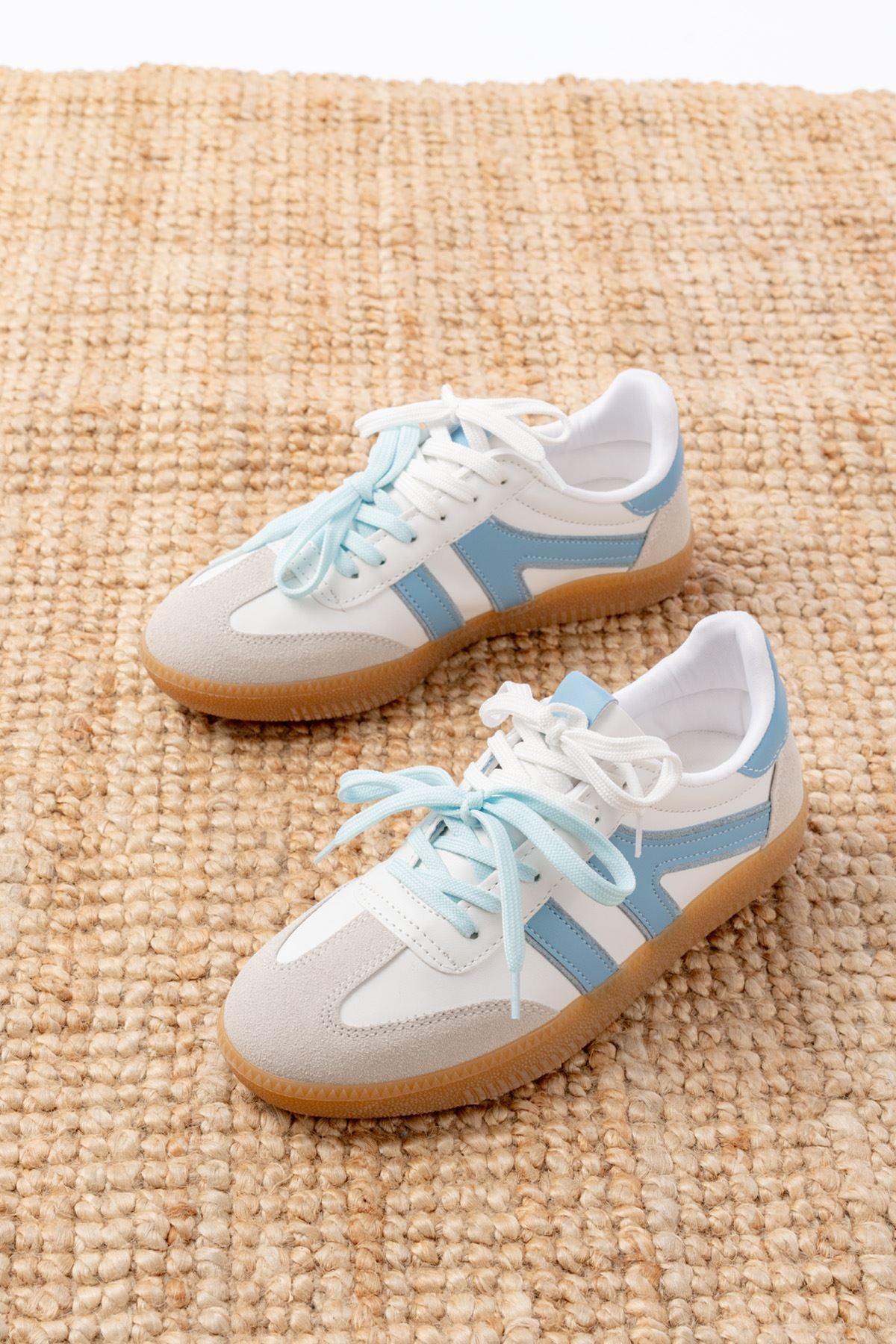 ZRİN-6005 Premium Mavi Bağcıklı Termo Taban Günlük Kadın Sneaker