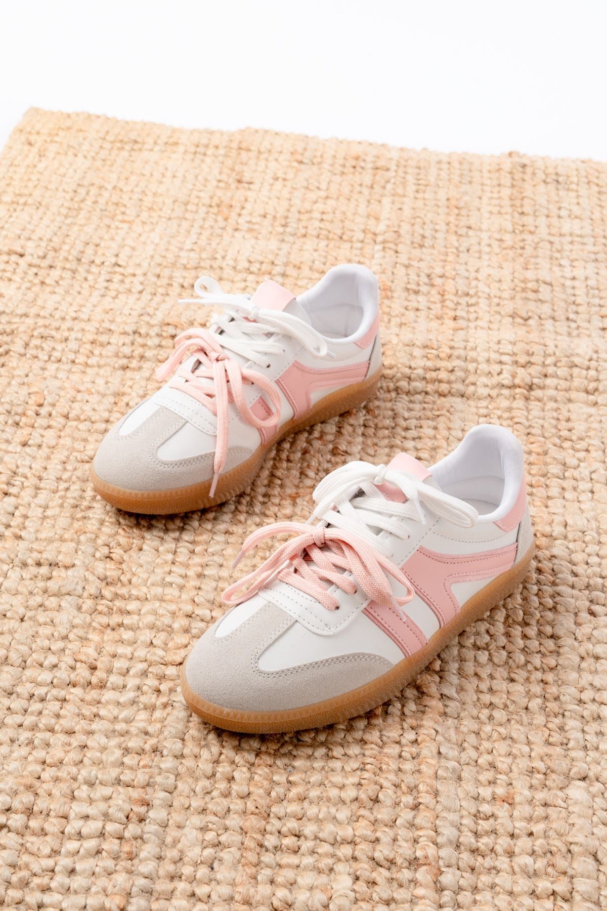 ZRİN-6005 Premium Pudra Bağcıklı Termo Taban Günlük Kadın Sneaker