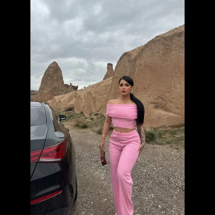 Madonna Collar Wide Leg Trousers Pink Two Piece Suit