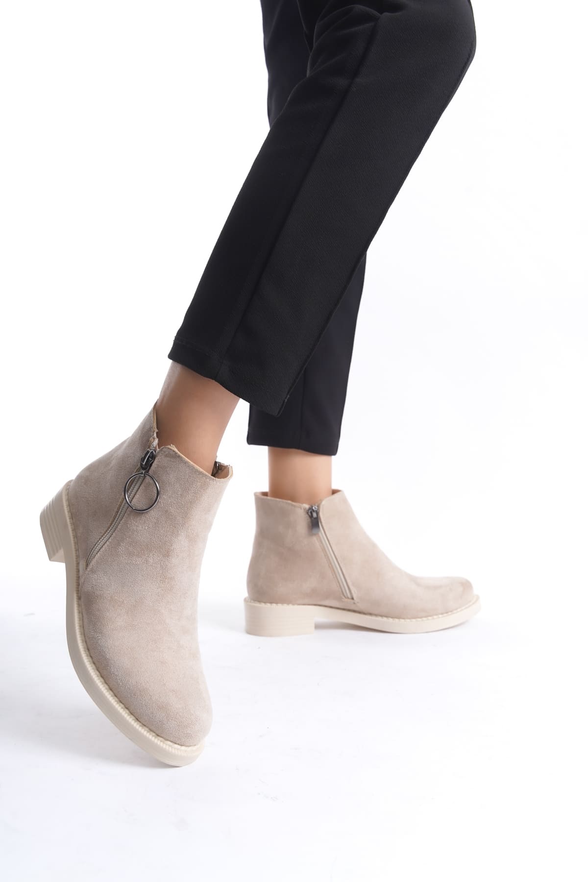 MARGARET Zippered Orthopedic Sole Heeled Suede Women's Boots - Ten 