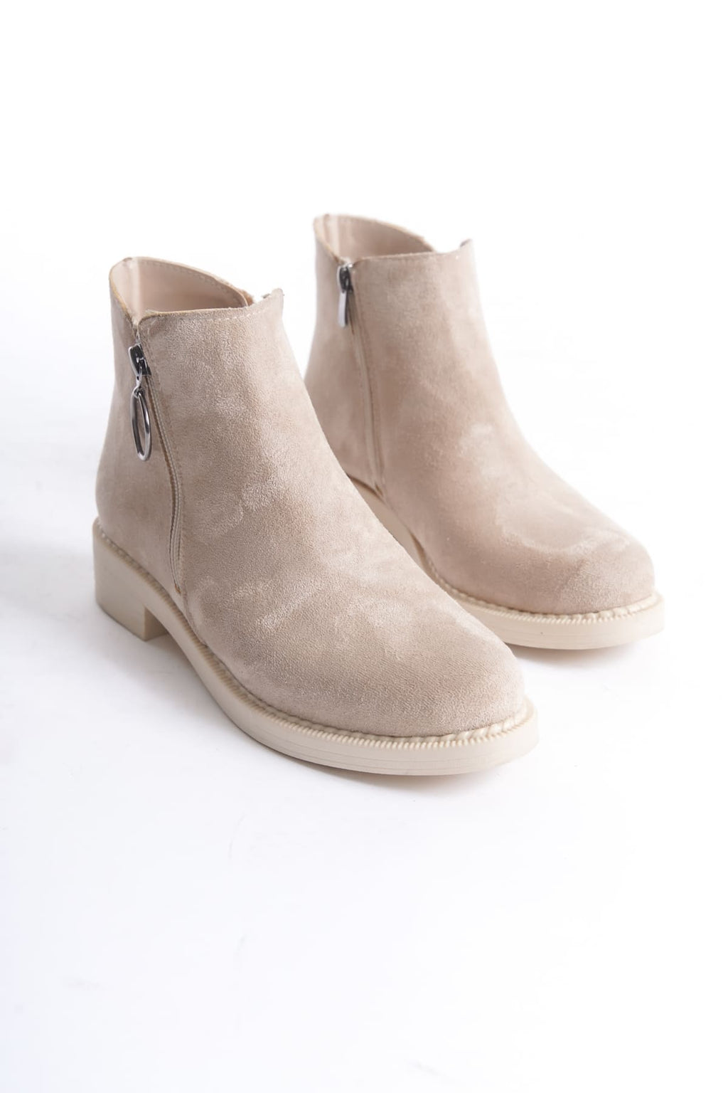 MARGARET Zippered Orthopedic Sole Heeled Suede Women's Boots - Ten 