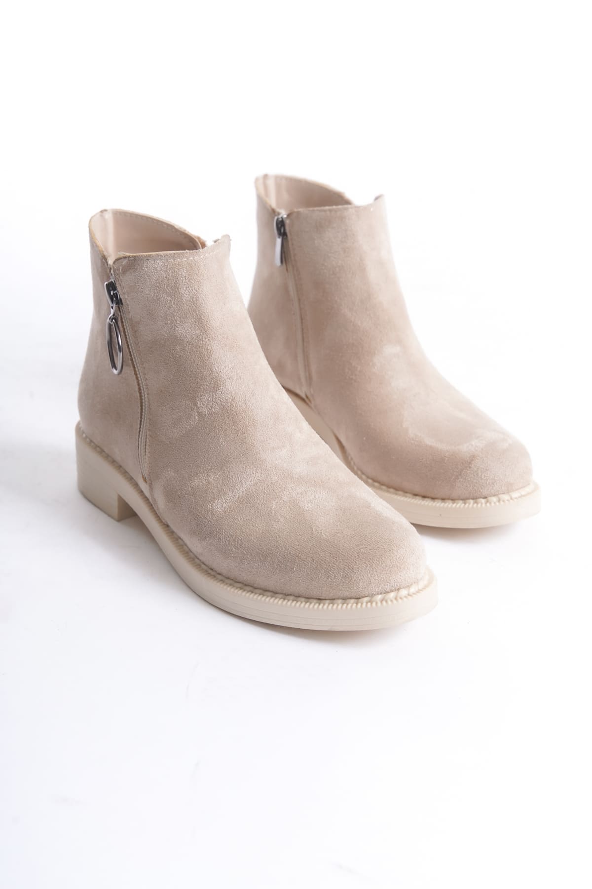 MARGARET Zippered Orthopedic Sole Heeled Suede Women's Boots - Ten 