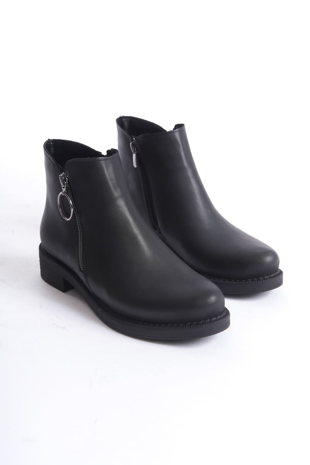 MARGARET Zippered Orthopedic Sole Heeled Women's Boots - Black 