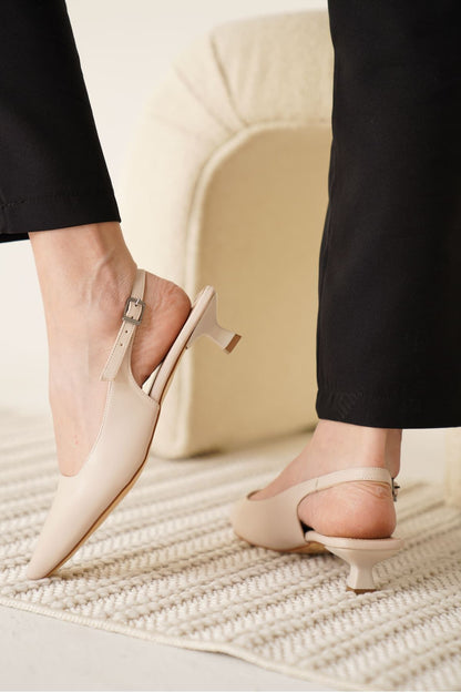 Maried Premium Beige Heeled Shoes