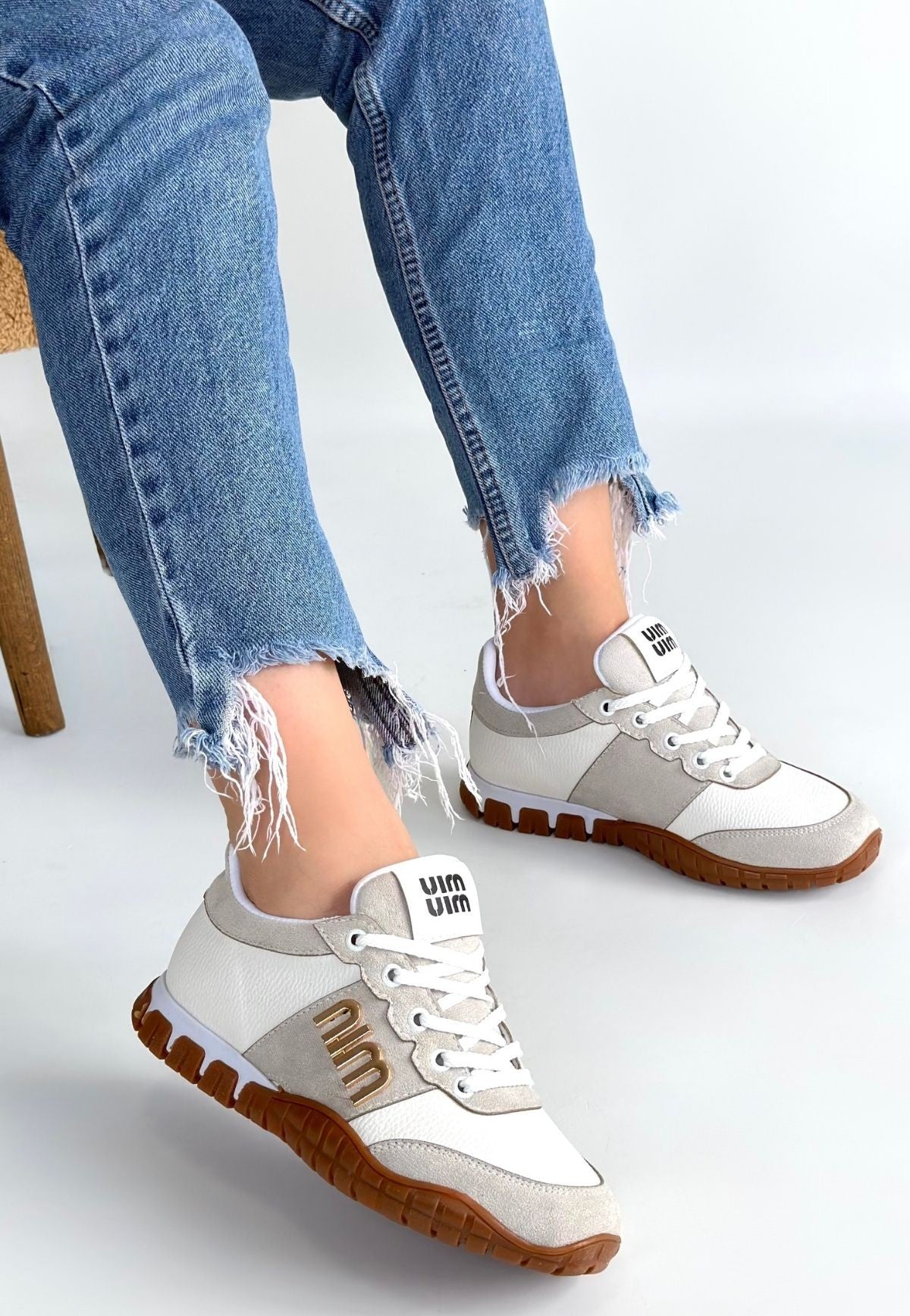 ZRNE-006 Premium Beyaz Bağcıklı Kadın Sneaker