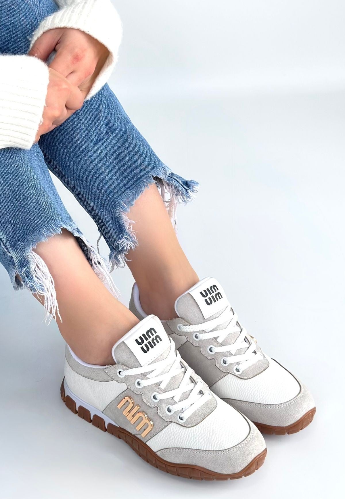 ZRNE-006 Premium Beyaz Bağcıklı Kadın Sneaker