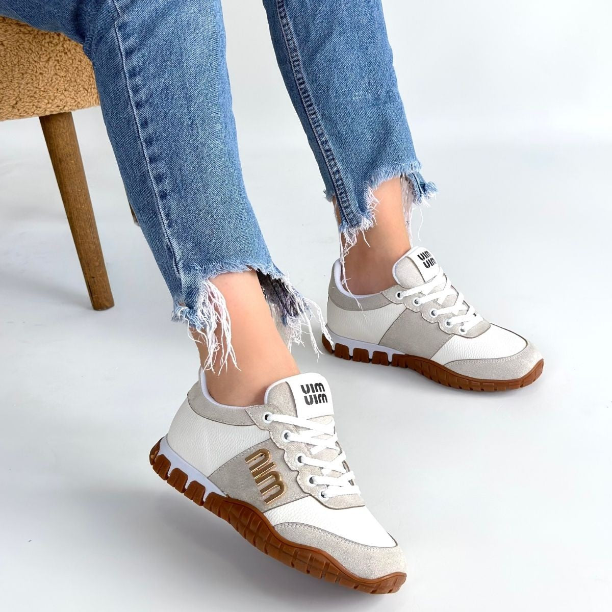 ZRNE-006 Premium Beyaz Bağcıklı Kadın Sneaker