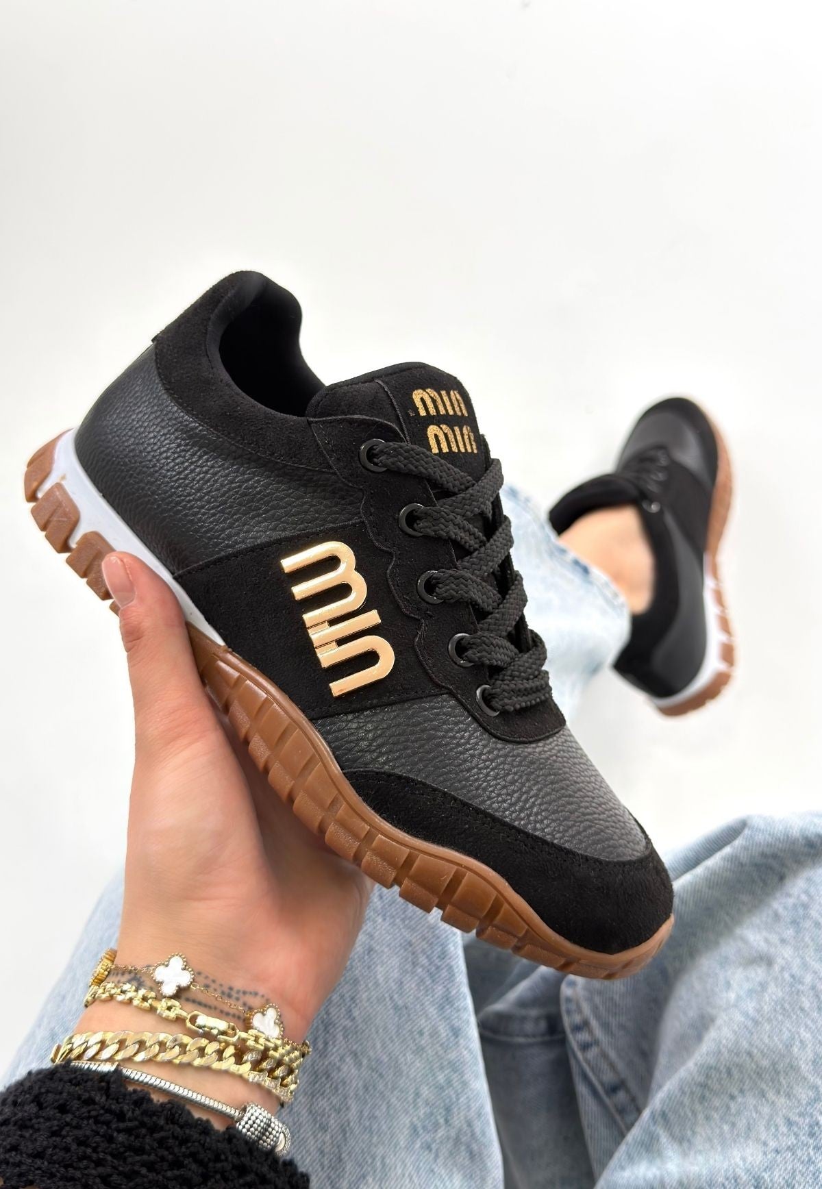 ZRNE-006 Premium Siyah Bağcıklı Kadın Sneaker