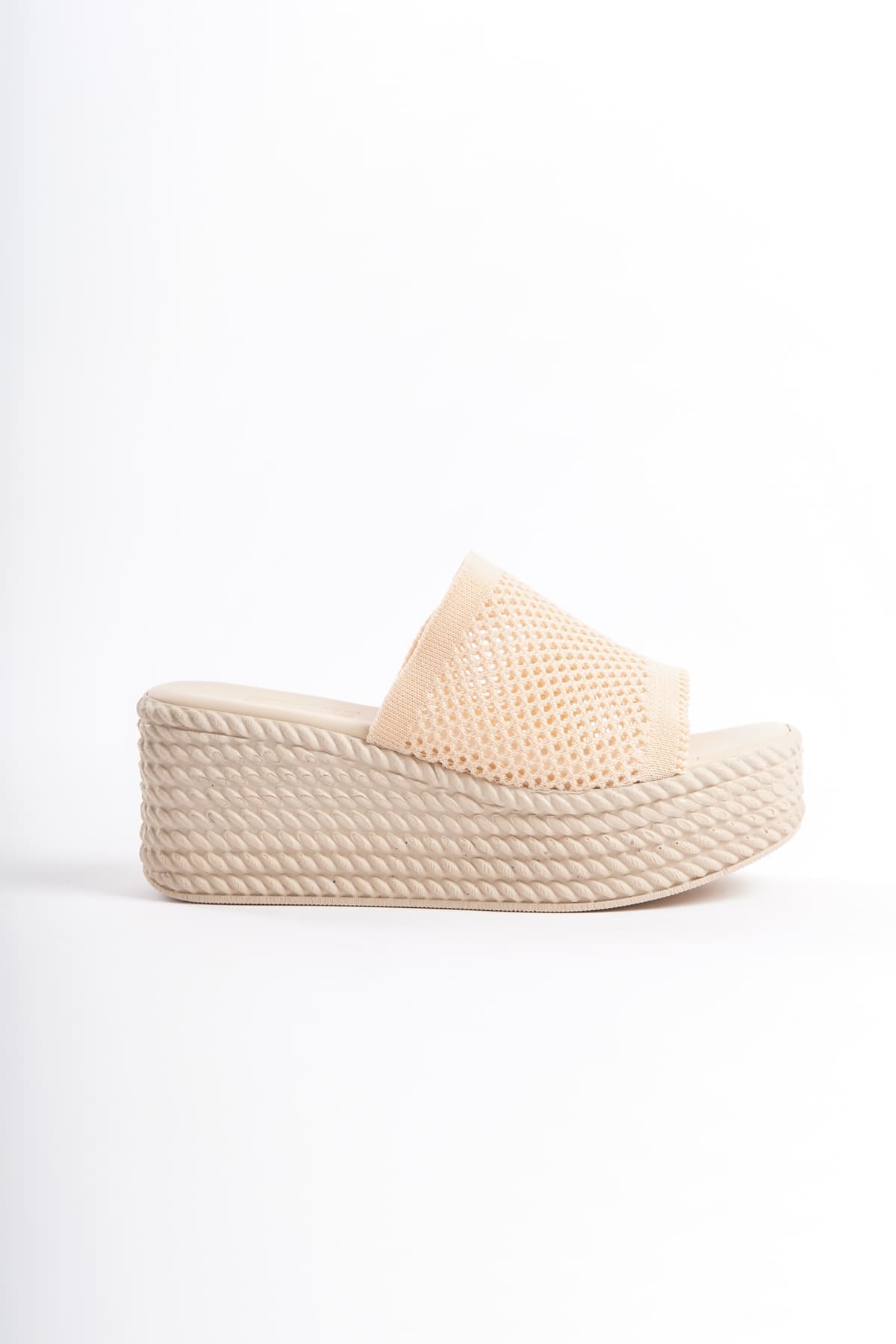 MOSINA Wedge Heeled Orthopedic Sole Straw Knitted Ten Women's Slippers