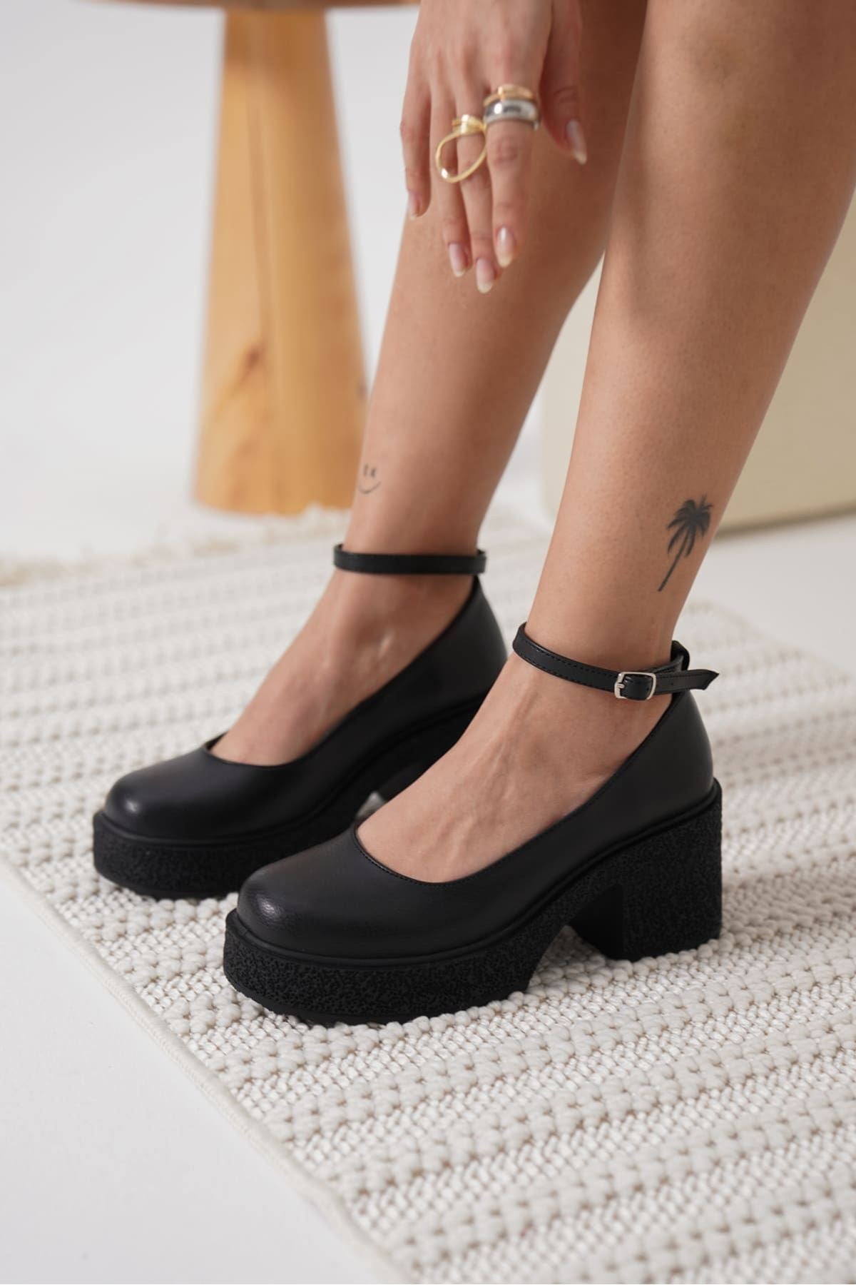 Marla Premium Women's Black Ankle Boots with Helmet