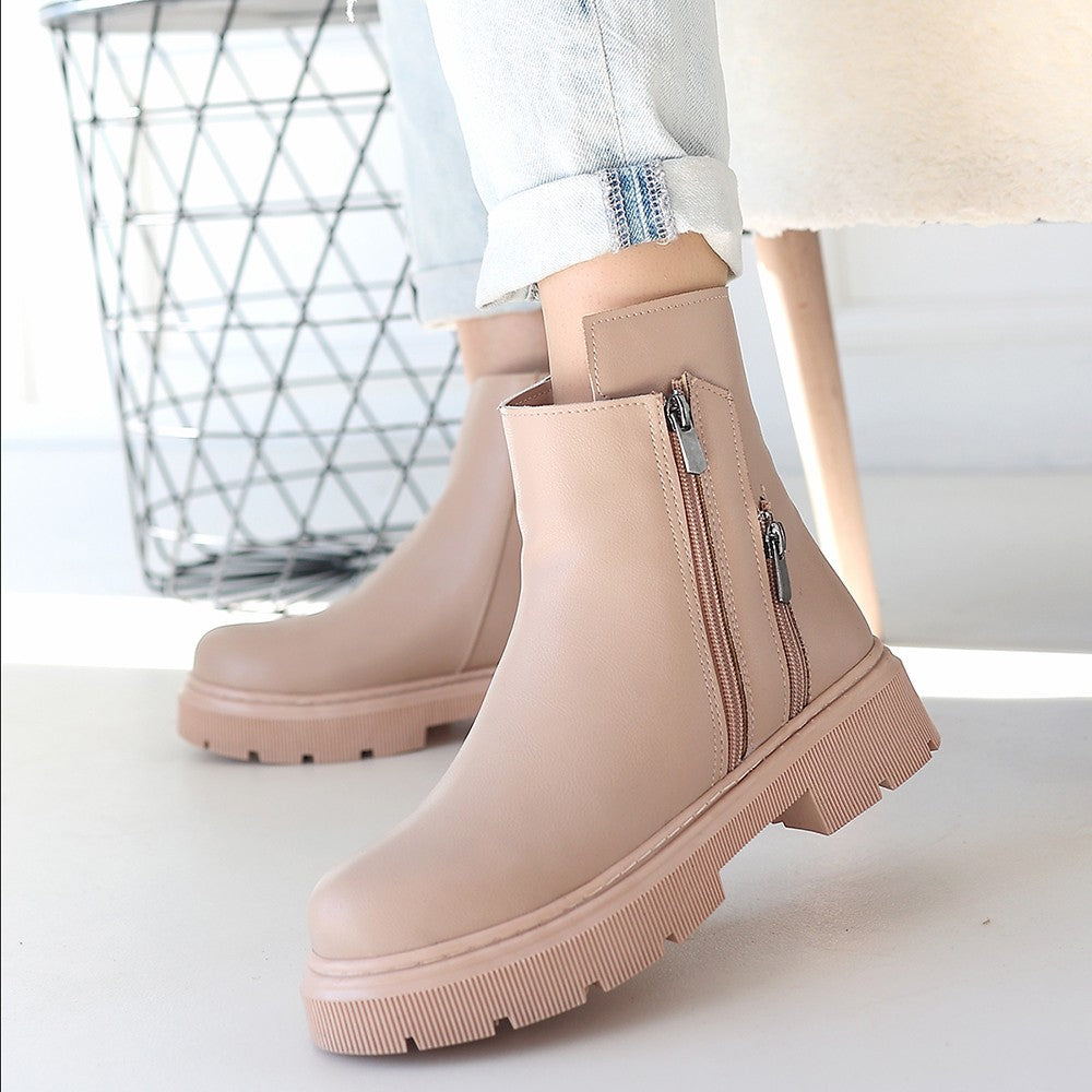 Menta Premium Nude Zipper Accessory Boots