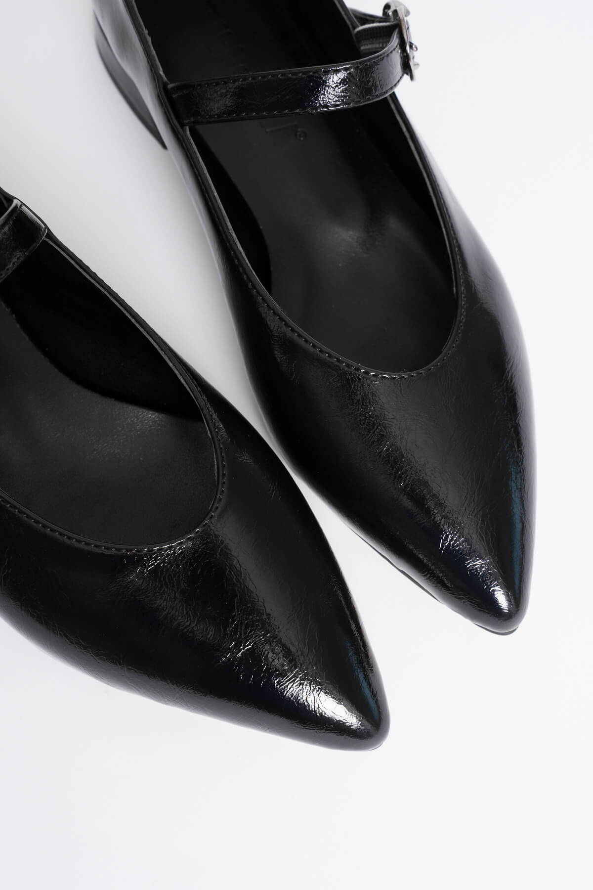 Meredith Premium Siyah Günlük Kısa Sivri Burunlu Mary Jane Babet