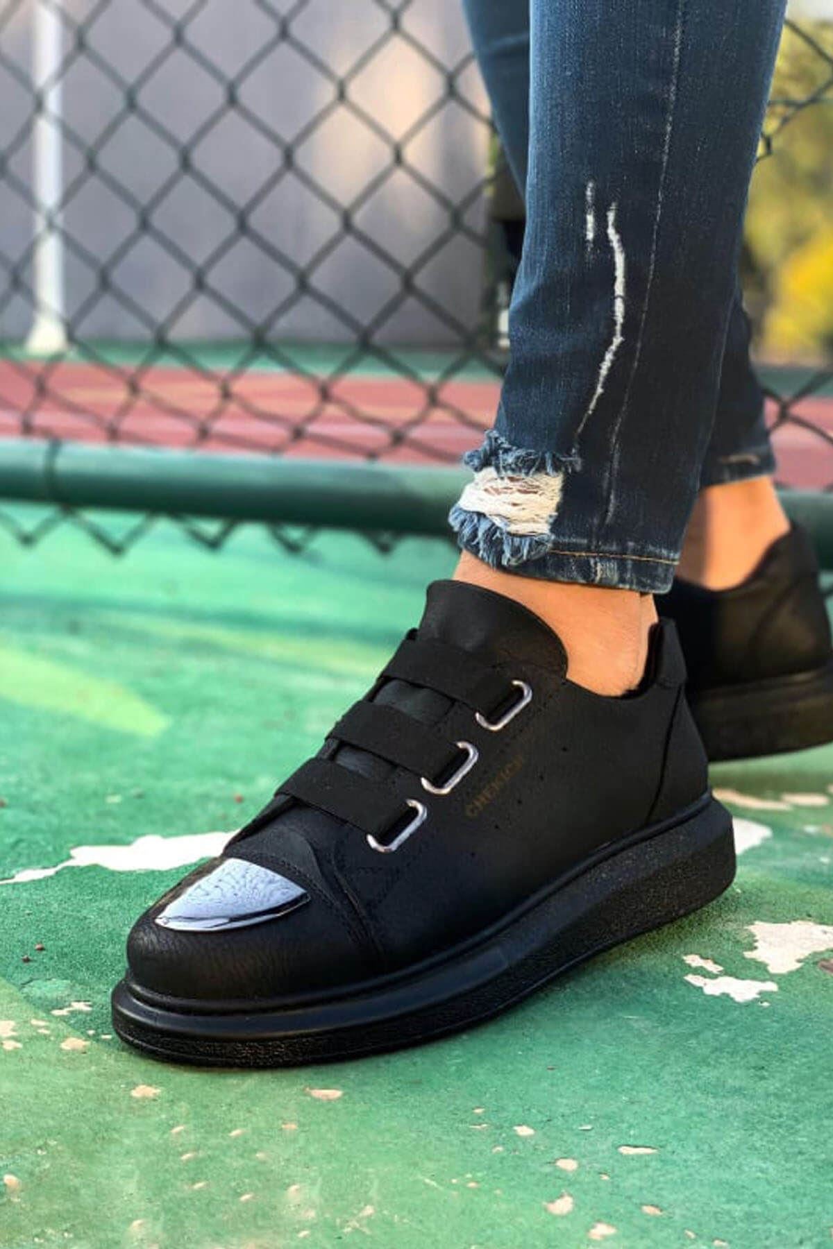 Latakia Premium Lastikli Erkek Günlük Sneaker Siyah