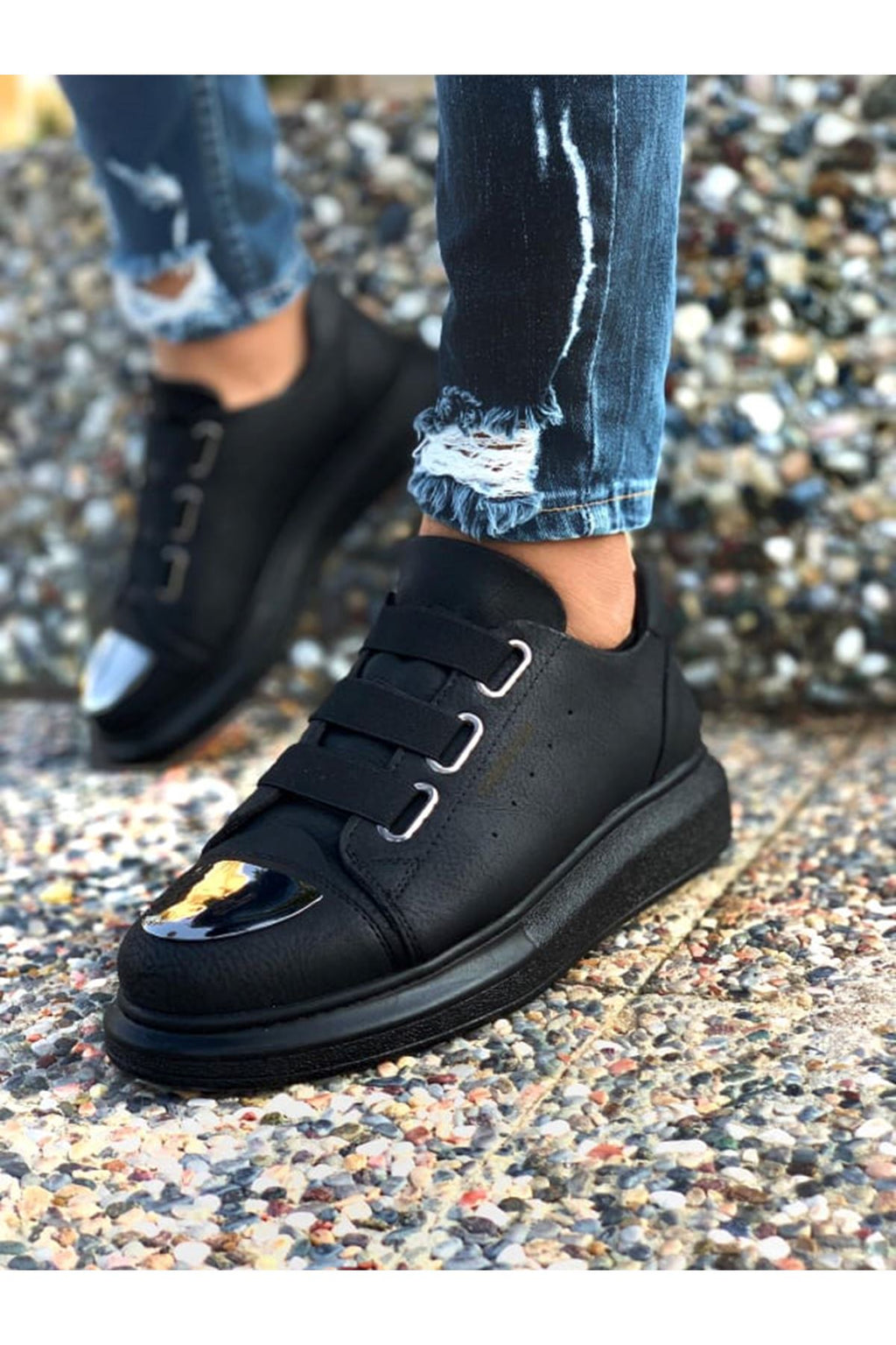 Latakia Premium Lastikli Erkek Günlük Sneaker Siyah