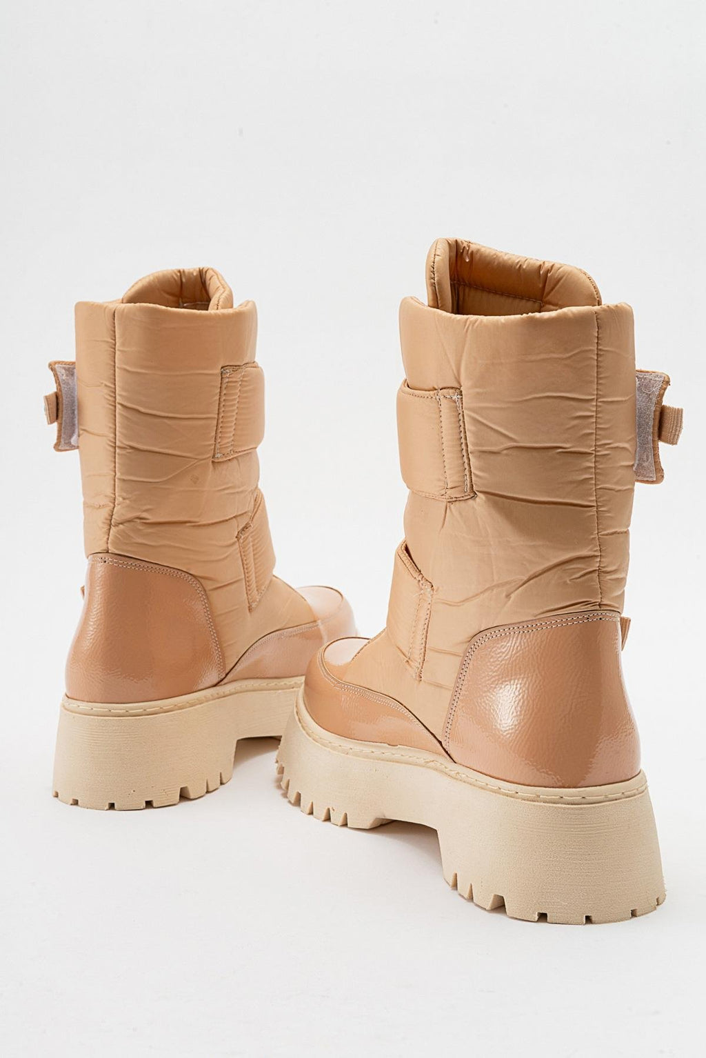 MİAX Paraşüt Kumaş Su Geçirmez Bej Rugan Kar Botu