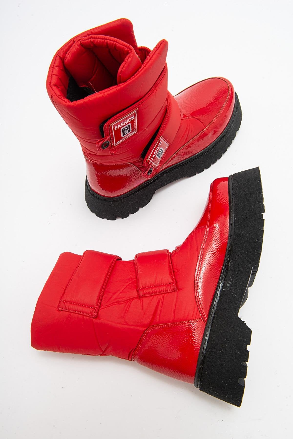 MİAX Paraşüt Kumaş Su Geçirmez Kırmızı Kar Botu