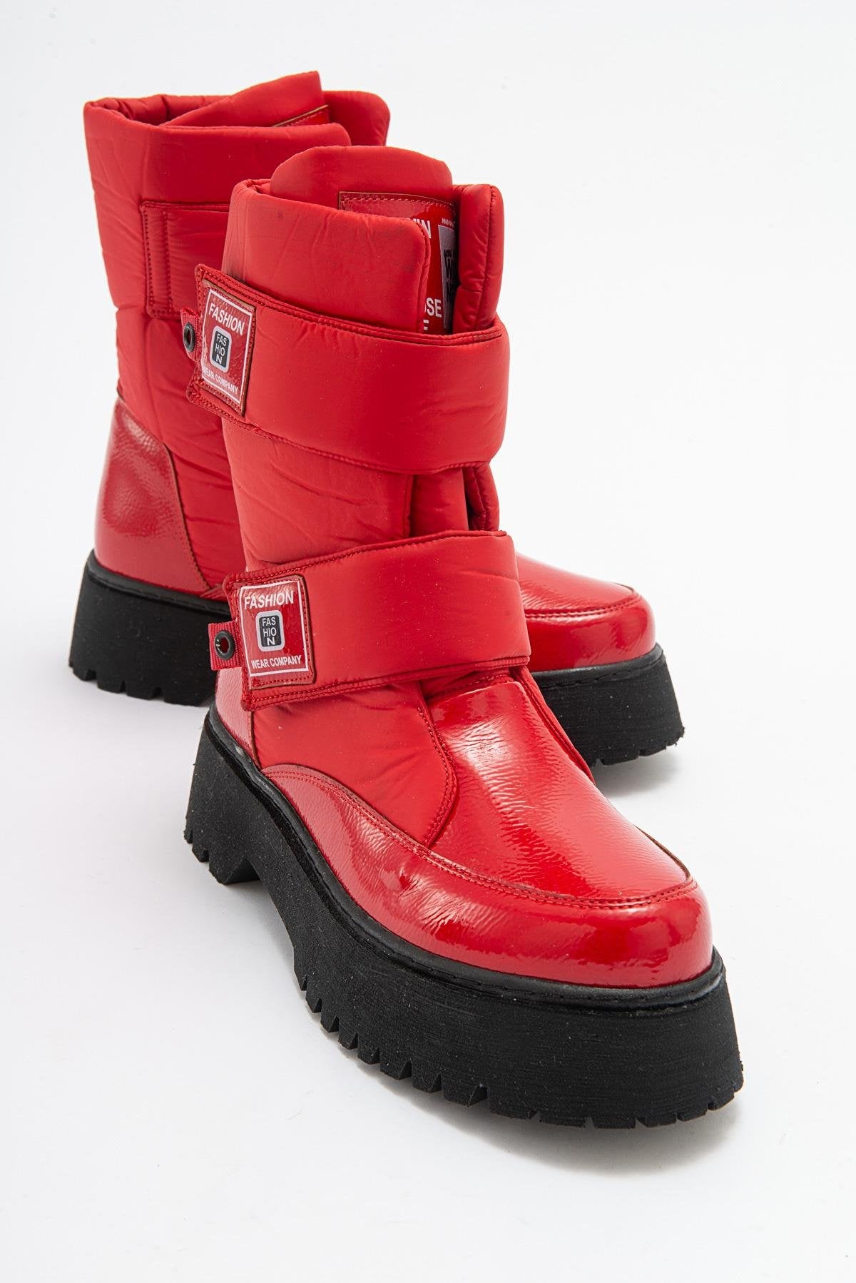 MİAX Paraşüt Kumaş Su Geçirmez Kırmızı Kar Botu