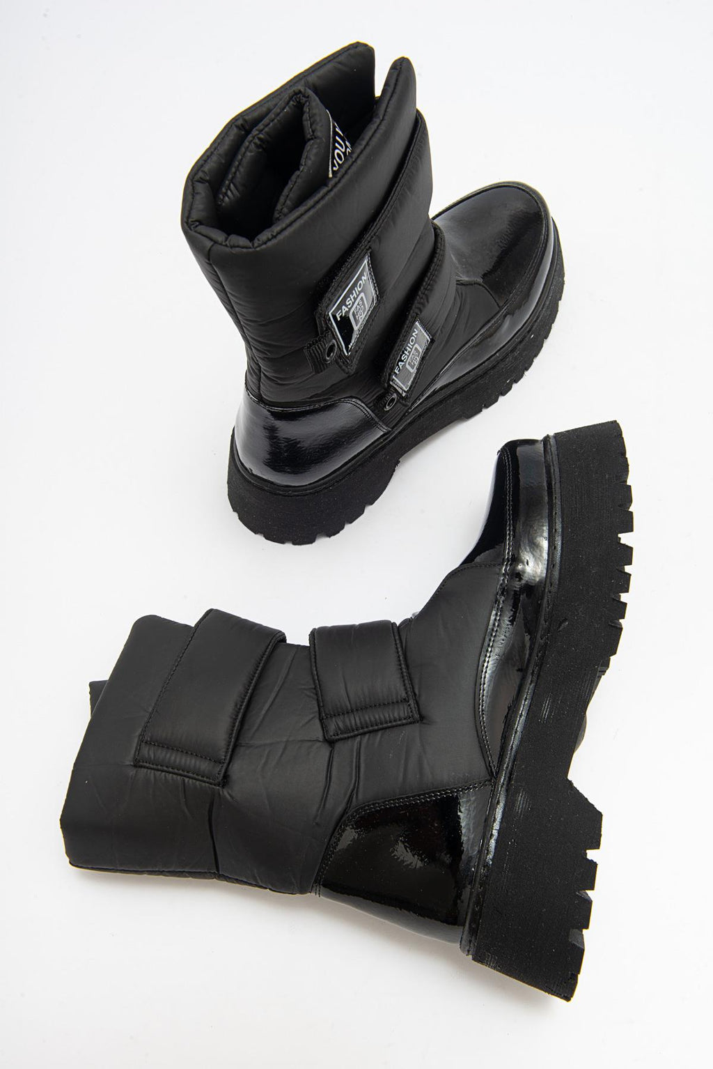 MİAX Paraşüt Kumaş Su Geçirmez Siyah Rugan Kar Botu