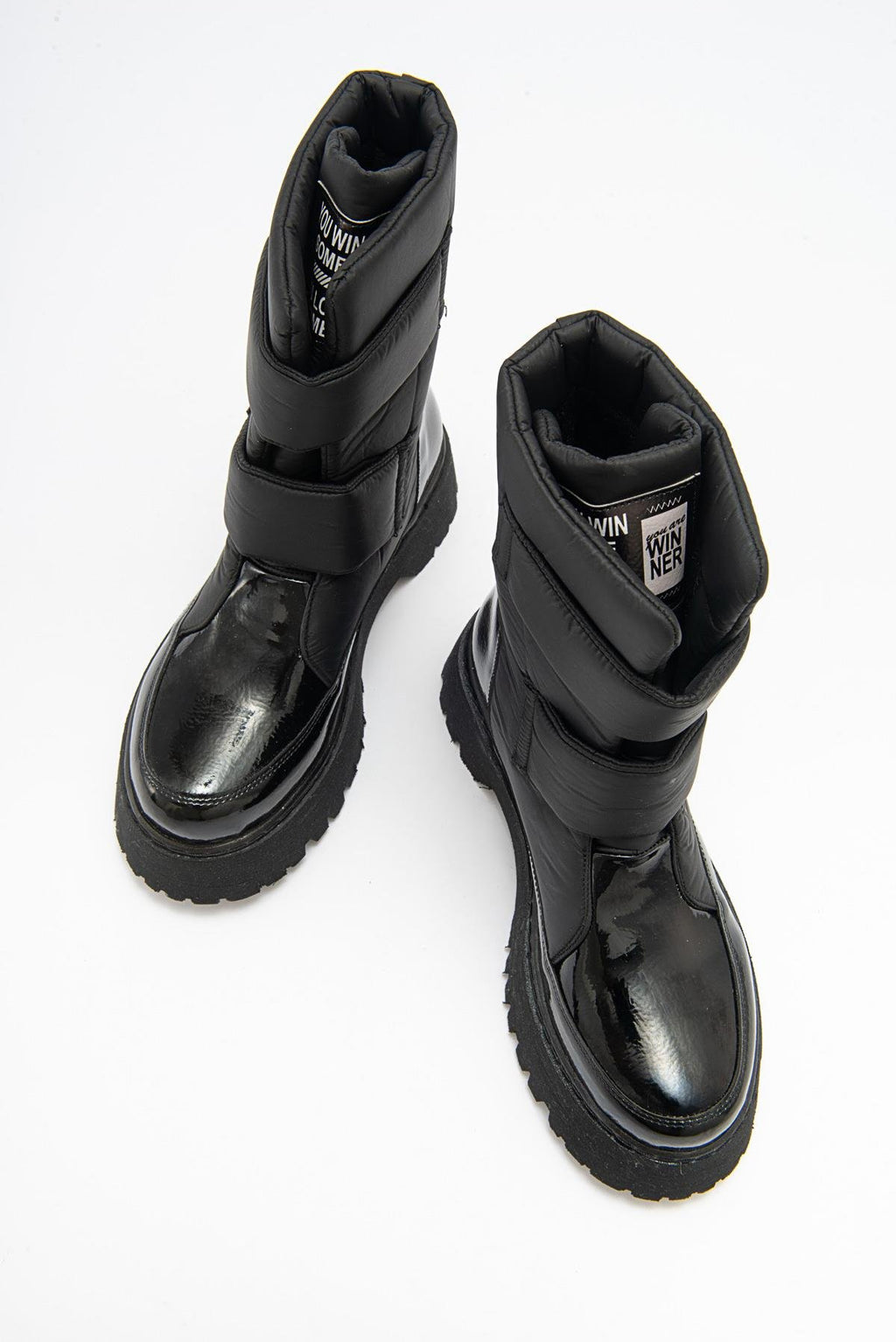 MİAX Paraşüt Kumaş Su Geçirmez Siyah Rugan Kar Botu