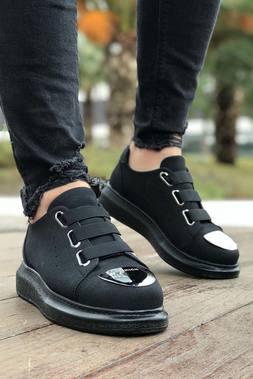 Latakia Premium Lastikli Erkek Günlük Sneaker Siyah Süet