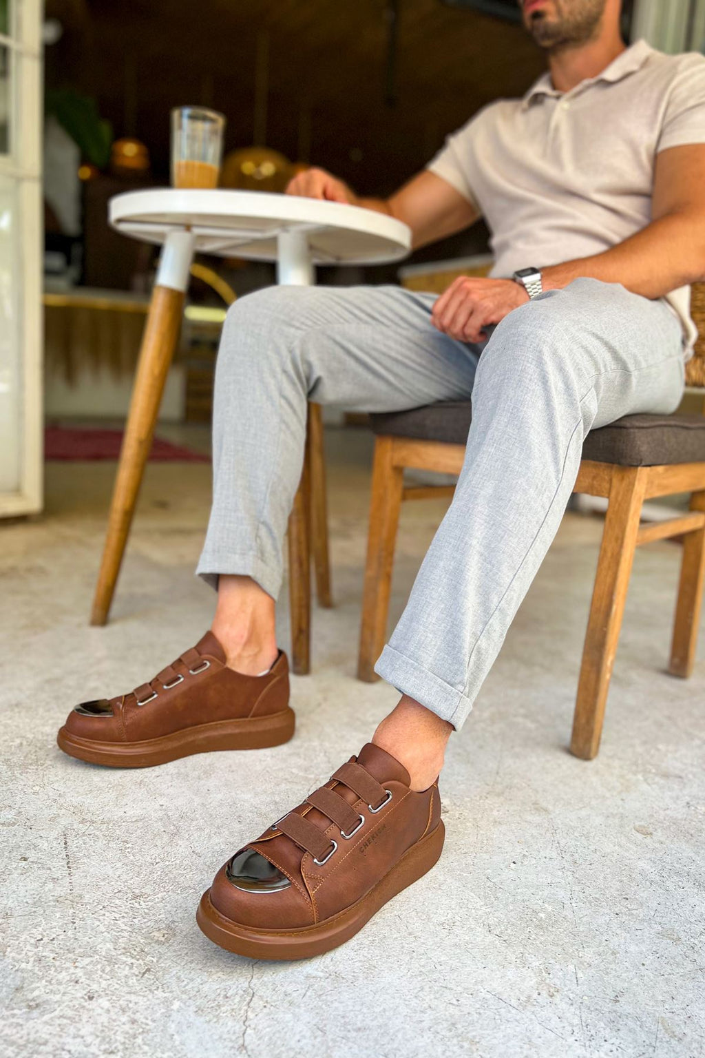 Latakia Premium Lastikli Erkek Günlük Sneaker Taba