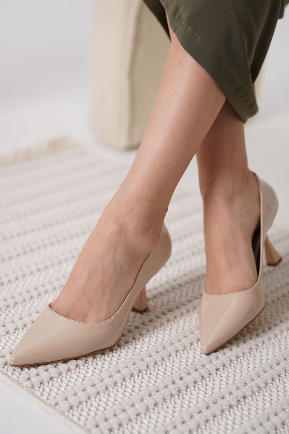 Monica Premium Nude Patent Leather Women's Stiletto