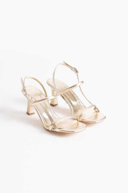 Monya Premium Women's Gold Heeled Sandals