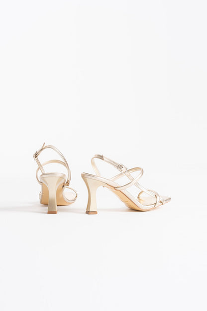 Monya Premium Women's Gold Heeled Sandals