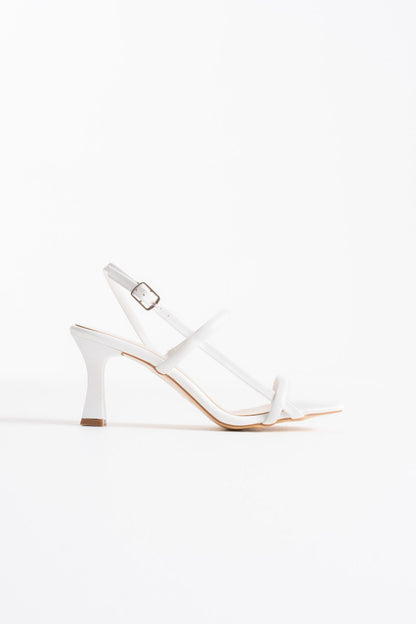 Monya Premium Women's White Heeled Sandals