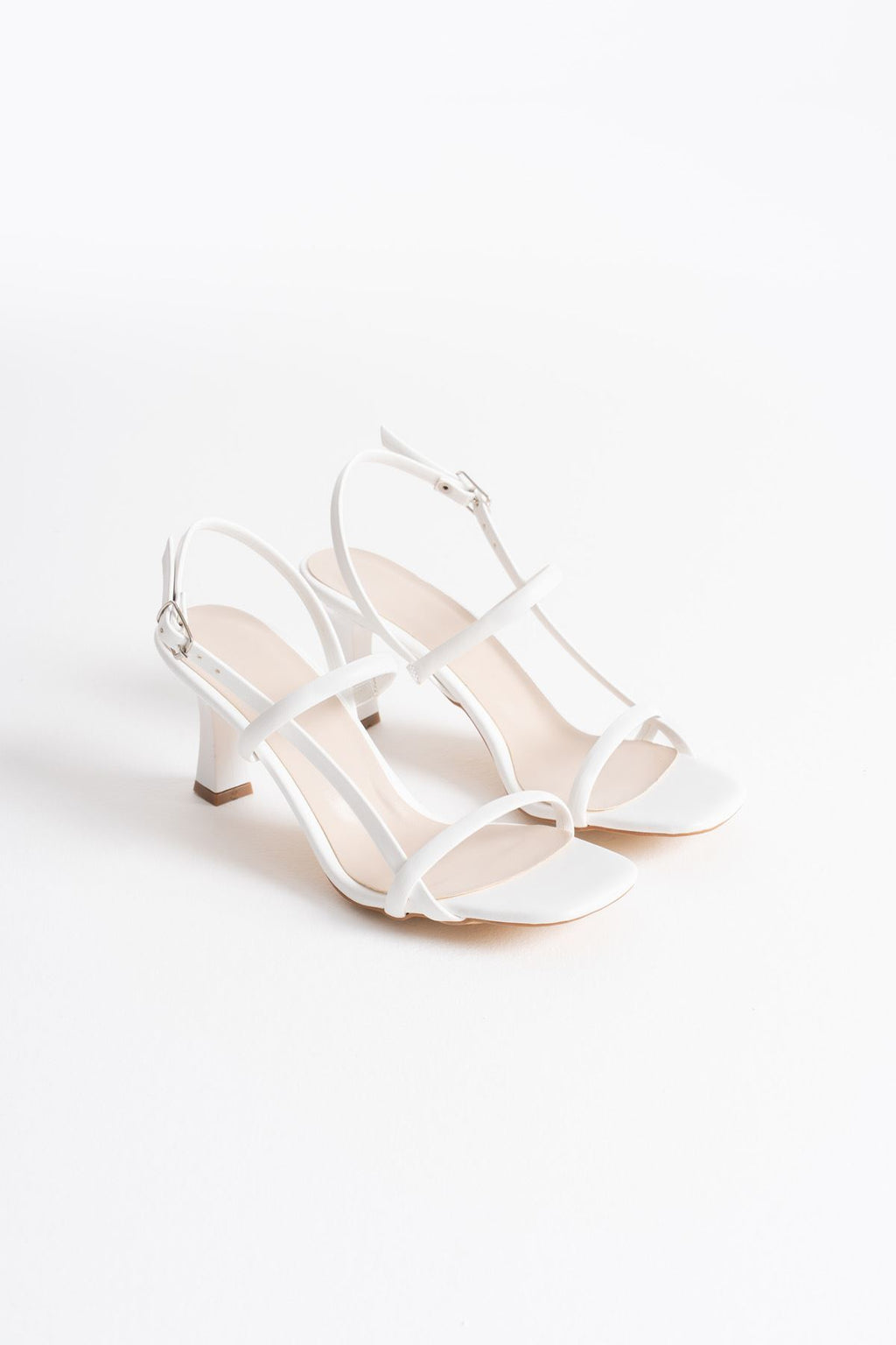 Monya Premium Women's White Heeled Sandals