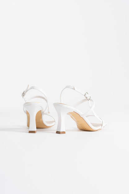 Monya Premium Women's White Heeled Sandals