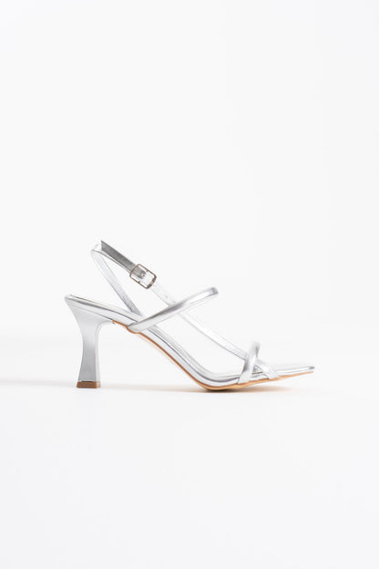 Monya Premium Women's Silver Heeled Sandals